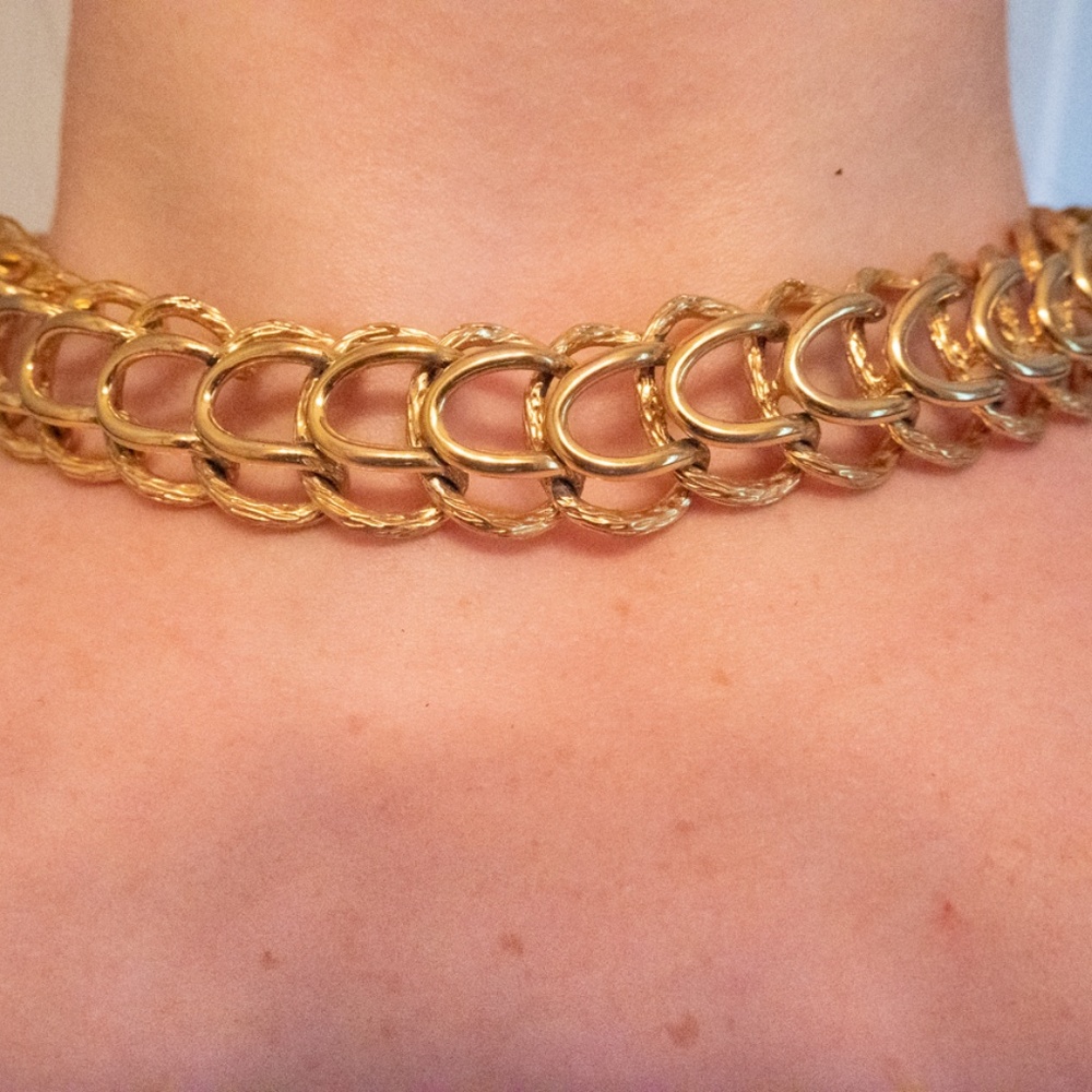 Gold Choker Chain Necklace - Picture 2 of 3